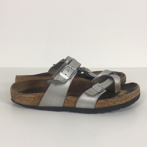 Birkenstock Shoes - Birkenstock Silver Mayari Birko-Flor Sandals